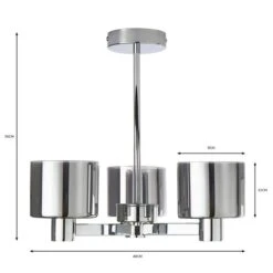 Erin 3 Light Semi Flush Ceiling Light 37 Erin 3 Light Semi Flush Ceiling Light -Dunelm 30770082 alt07