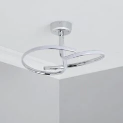 Cortez 2 Arm LED Chrome Semi Flush Ceiling Light 8 Cortez 2 Arm LED Chrome Semi Flush Ceiling Light -Dunelm 30781651 alt01