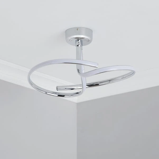 Cortez 2 Arm LED Chrome Semi Flush Ceiling Light 4 Cortez 2 Arm LED Chrome Semi Flush Ceiling Light - Image 2