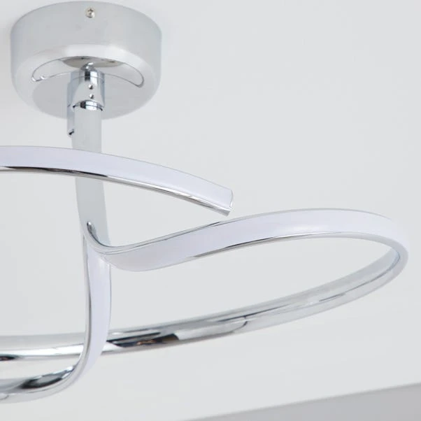 Cortez 2 Arm LED Chrome Semi Flush Ceiling Light 5 Cortez 2 Arm LED Chrome Semi Flush Ceiling Light - Image 3