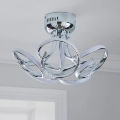 Cortez 5 Light Integrated LED Swirl Semi Flush Ceiling Light 9 Cortez 5 Light Integrated LED Swirl Semi Flush Ceiling Light -Dunelm 30781655 alt01