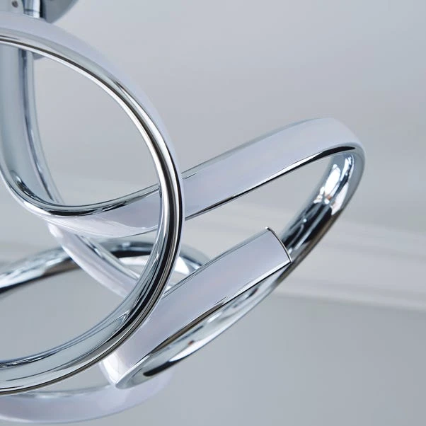 Cortez 5 Light Integrated LED Swirl Semi Flush Ceiling Light 5 Cortez 5 Light Integrated LED Swirl Semi Flush Ceiling Light - Image 3