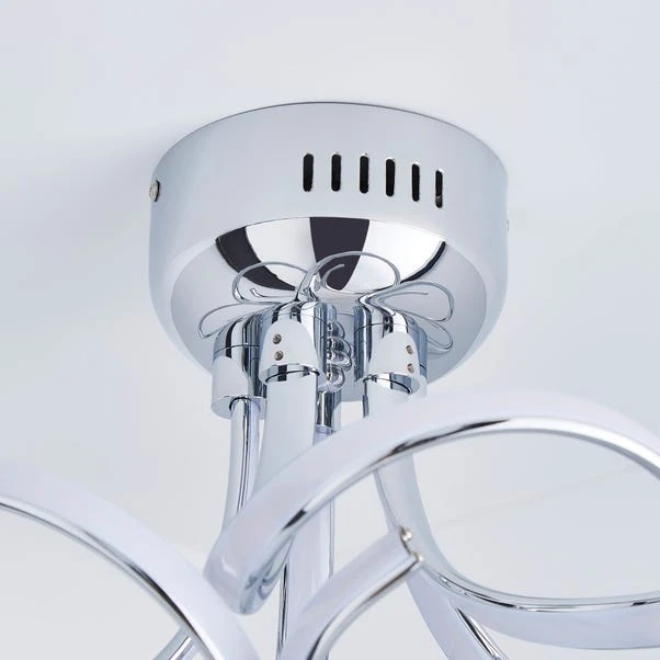 Cortez 5 Light Integrated LED Swirl Semi Flush Ceiling Light 6 Cortez 5 Light Integrated LED Swirl Semi Flush Ceiling Light - Image 4