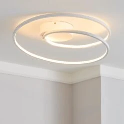 Menton Integrated LED Swirl Flush Ceiling Light -Dunelm 30781658