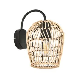 Kirra Bathroom Faux Rattan Wall Light -Dunelm 30789838 alt04