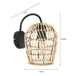 Kirra Bathroom Faux Rattan Wall Light -Dunelm 30789838 alt06