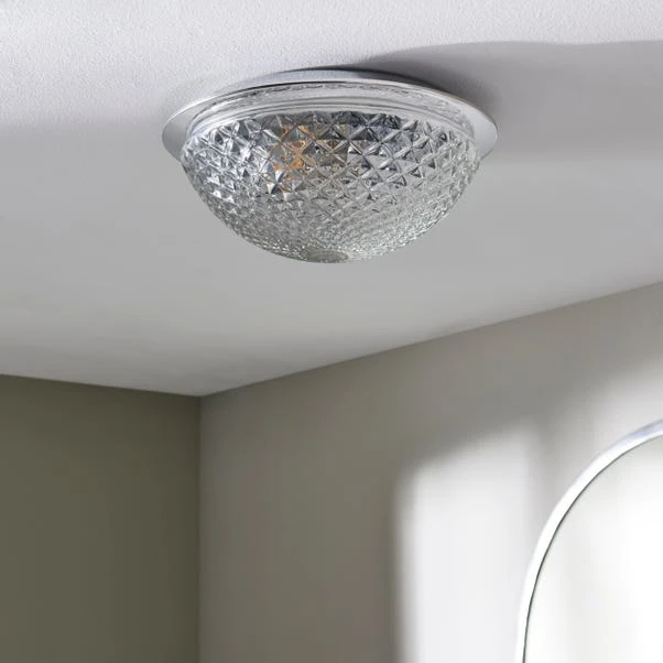 Tropic Faceted Dome Flush Bathroom Ceiling Light 4 Tropic Faceted Dome Flush Bathroom Ceiling Light - Image 2