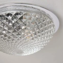 Tropic Faceted Dome Flush Bathroom Ceiling Light 11 Tropic Faceted Dome Flush Bathroom Ceiling Light -Dunelm 30789842 alt02