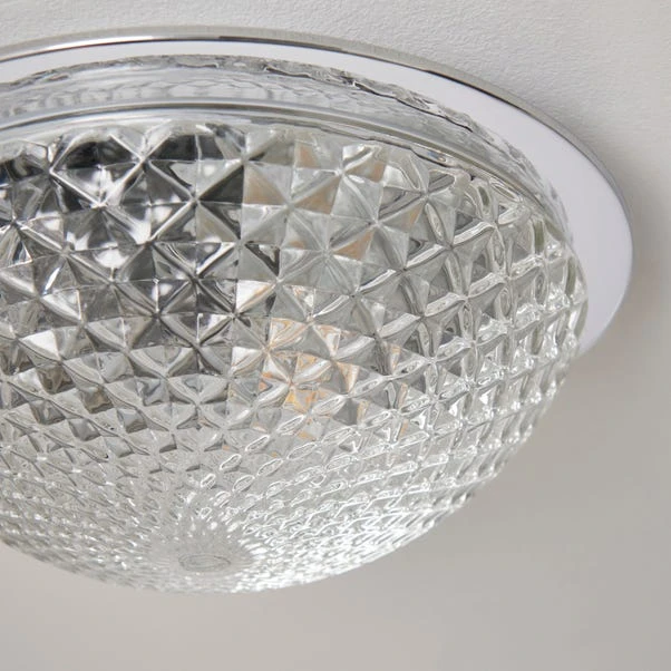 Tropic Faceted Dome Flush Bathroom Ceiling Light 5 Tropic Faceted Dome Flush Bathroom Ceiling Light - Image 3