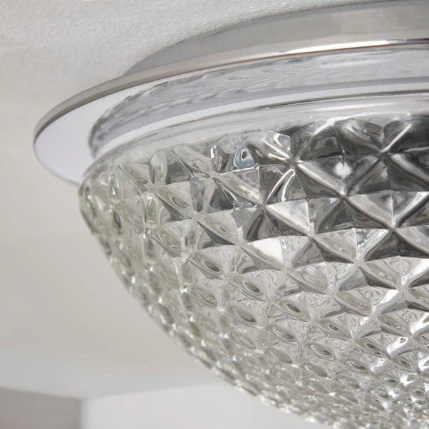 Tropic Faceted Dome Flush Bathroom Ceiling Light 6 Tropic Faceted Dome Flush Bathroom Ceiling Light - Image 4