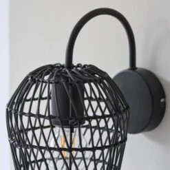 Kirra Bathroom Faux Rattan Wall Light -Dunelm 30789857 alt03
