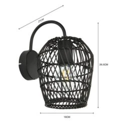 Kirra Bathroom Faux Rattan Wall Light -Dunelm 30789857 alt06