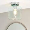 Lucia Green Bathroom Flush Ceiling Light 2 Lucia Green Bathroom Flush Ceiling Light -Dunelm 30789861