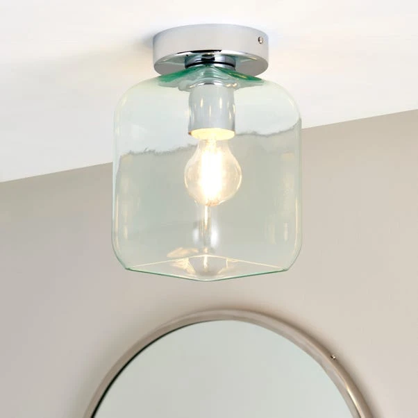 Lucia Green Bathroom Flush Ceiling Light 3 Lucia Green Bathroom Flush Ceiling Light