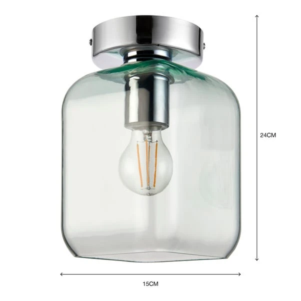 Lucia Green Bathroom Flush Ceiling Light 9 Lucia Green Bathroom Flush Ceiling Light - Image 7