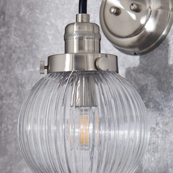 Broden Ribbed Chrome Wall Light 5 Broden Ribbed Chrome Wall Light - Image 3