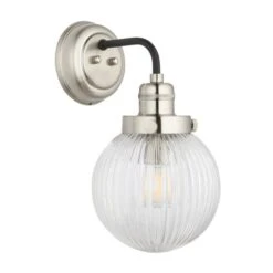 Broden Ribbed Chrome Wall Light 14 Broden Ribbed Chrome Wall Light -Dunelm 30789885 alt05