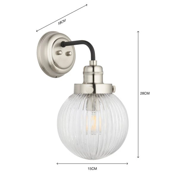 Broden Ribbed Chrome Wall Light 9 Broden Ribbed Chrome Wall Light - Image 7