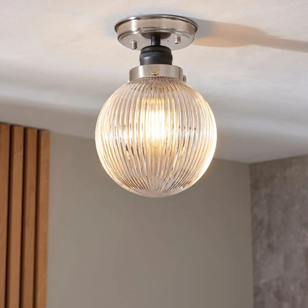 Broden Ribbed Bathroom Flush Ceiling Light 3 Broden Ribbed Bathroom Flush Ceiling Light