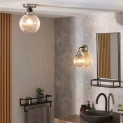 Broden Ribbed Bathroom Flush Ceiling Light 13 Broden Ribbed Bathroom Flush Ceiling Light -Dunelm 30789886 alt04