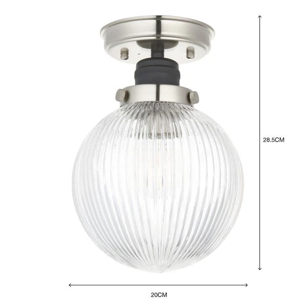 Broden Ribbed Bathroom Flush Ceiling Light 9 Broden Ribbed Bathroom Flush Ceiling Light - Image 7
