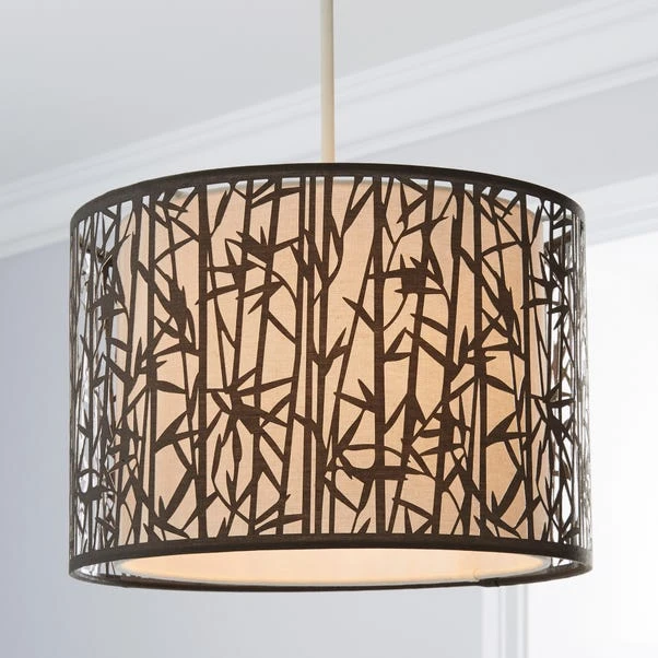 Catiri Bamboo Leaf Grey Easy Fit Pendant Shade 3 Catiri Bamboo Leaf Grey Easy Fit Pendant Shade
