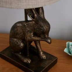 Hare Licking Paw Table Lamp -Dunelm 30792140 alt02