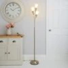 Marble Glass Satin Nickel Floor Lamp 1 Marble Glass Satin Nickel Floor Lamp -Dunelm 30792348