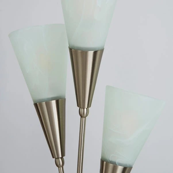 Marble Glass Satin Nickel Floor Lamp 6 Marble Glass Satin Nickel Floor Lamp - Image 4