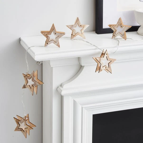 Wooden Star LED String Lights 4 Wooden Star LED String Lights - Image 2
