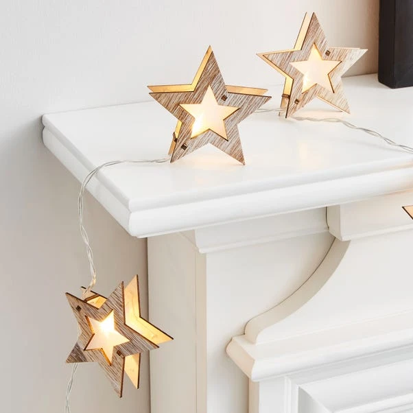 Wooden Star LED String Lights 5 Wooden Star LED String Lights - Image 3