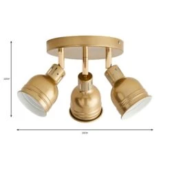 Issac 3 Light Semi Flush Ceiling Light -Dunelm 30798585 alt05