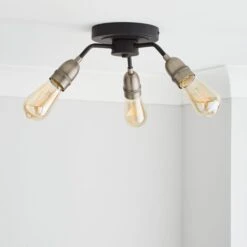 Marsden 3 Light Semi Flush Ceiling Light 10 Marsden 3 Light Semi Flush Ceiling Light -Dunelm 30798587 alt01