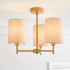 Prescot 3 Light Semi Flush Ceiling Light 20 Prescot 3 Light Semi Flush Ceiling Light -Dunelm 30798590