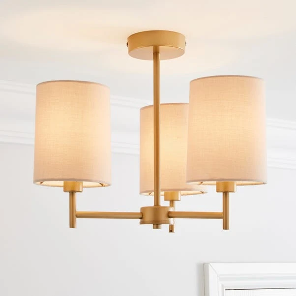 Prescot 3 Light Semi Flush Ceiling Light 9 Prescot 3 Light Semi Flush Ceiling Light - Image 7
