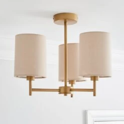 Prescot 3 Light Semi Flush Ceiling Light 21 Prescot 3 Light Semi Flush Ceiling Light -Dunelm 30798590 alt01