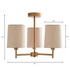 Prescot 3 Light Semi Flush Ceiling Light 25 Prescot 3 Light Semi Flush Ceiling Light -Dunelm 30798590 alt05