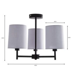 Prescot 3 Light Semi Flush Ceiling Light 19 Prescot 3 Light Semi Flush Ceiling Light -Dunelm 30798591 alt05