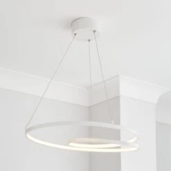 Menton Integrated LED Swirl Hoop Semi Flush Ceiling Light 20 Menton Integrated LED Swirl Hoop Semi Flush Ceiling Light -Dunelm 30798592