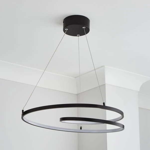 Menton Integrated LED Swirl Hoop Semi Flush Ceiling Light 4 Menton Integrated LED Swirl Hoop Semi Flush Ceiling Light - Image 2