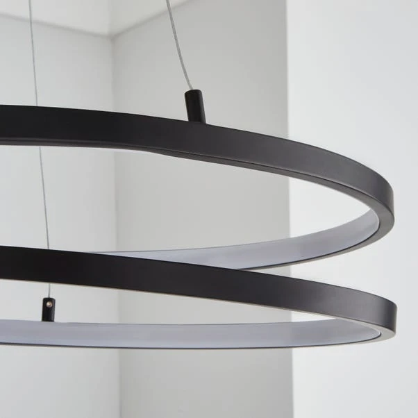Menton Integrated LED Swirl Hoop Semi Flush Ceiling Light 5 Menton Integrated LED Swirl Hoop Semi Flush Ceiling Light - Image 3