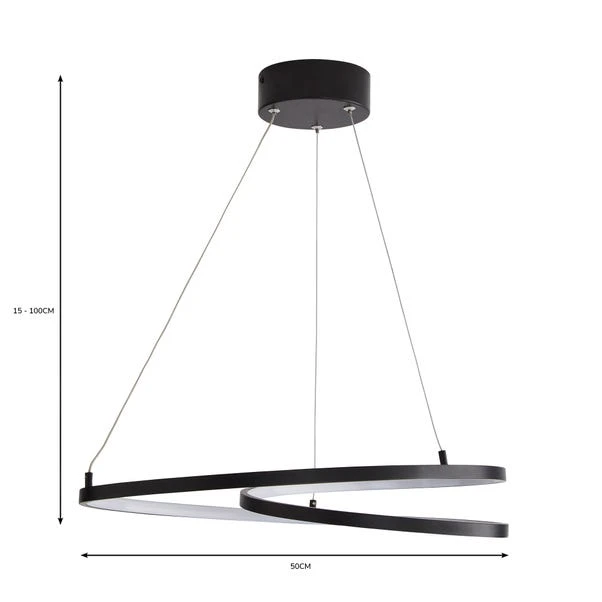 Menton Integrated LED Swirl Hoop Semi Flush Ceiling Light 8 Menton Integrated LED Swirl Hoop Semi Flush Ceiling Light - Image 6