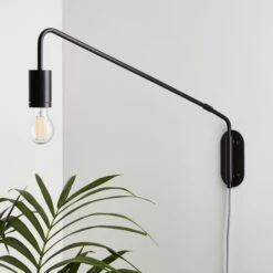 Braddy Arc Plug In Wall Light 21 Braddy Arc Plug In Wall Light -Dunelm 30798611 alt01