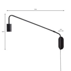 Braddy Arc Plug In Wall Light 25 Braddy Arc Plug In Wall Light -Dunelm 30798611 alt05