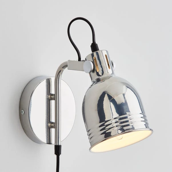 Issac Chrome Effect Plug In Wall Light 3 Issac Chrome Effect Plug In Wall Light