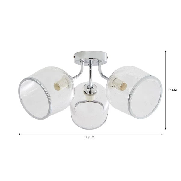 Lenny 3 Light Semi Flush Ceiling Light 14 Lenny 3 Light Semi Flush Ceiling Light - Image 12