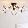 Lenny 3 Light Semi Flush Ceiling Light 1 Lenny 3 Light Semi Flush Ceiling Light -Dunelm 30798648