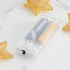 Gold Metal Mesh Star LED String Lights 10 Gold Metal Mesh Star LED String Lights -Dunelm 30798954 alt03