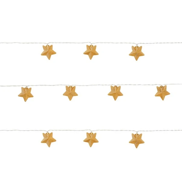 Gold Metal Mesh Star LED String Lights 7 Gold Metal Mesh Star LED String Lights - Image 5