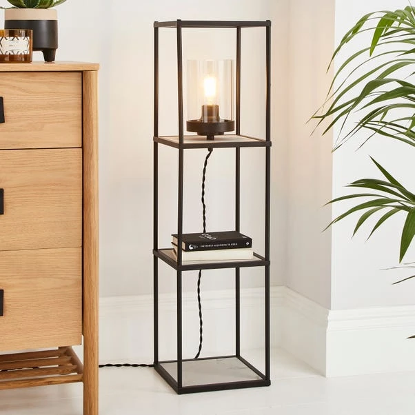 Aiko Black And Faux Marble Midi Shelved Floor Lamp 3 Aiko Black And Faux Marble Midi Shelved Floor Lamp